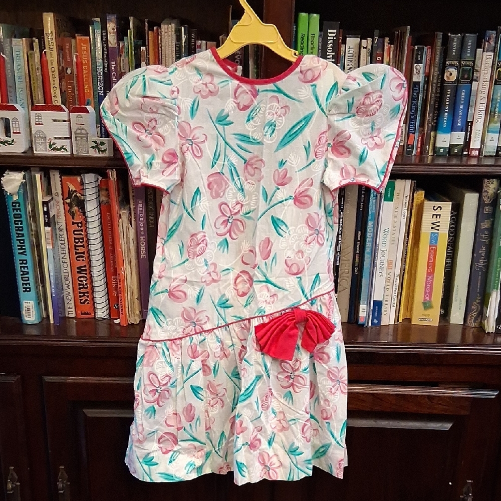 Signature Pink and Green Floral Kids Dress